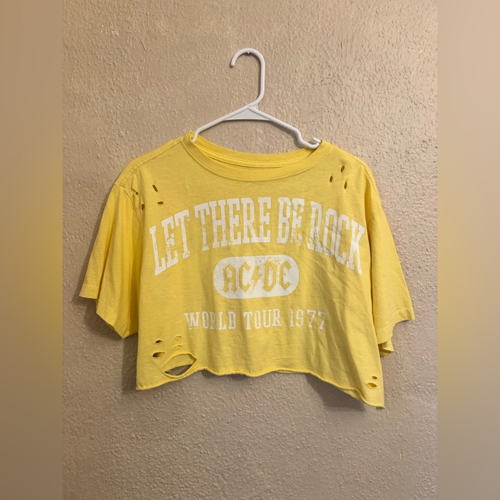 AC/DC Yellow Crop Top